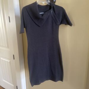Calvin Klein Short Sleeve Sweater Dress Grey Size Small